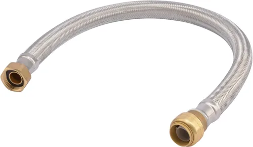 SharkBite - Conector flexible para calentador de agua trenzado de acero inoxidable de 3/4 pulgadas x 3/4 pulgadas FIP x 24 pulgadas, accesorios de