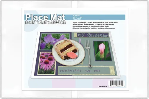 Miniatura 8 de ScrapSMART PLC4 - Fundas para manteles individuales, paquete de 4, 13 ¼ x 20 pulgadas, plástico transparente duradero