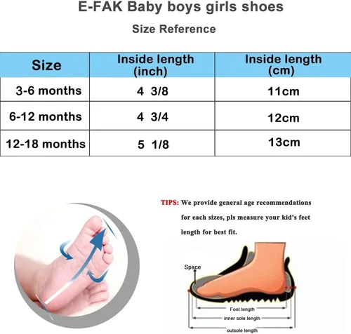 Miniatura 6 de E-FAK Botines de bebé recién nacido, zapatos de invierno para niños y niñas, forro de piel cálida, suela de goma antideslizante para bebés y niños