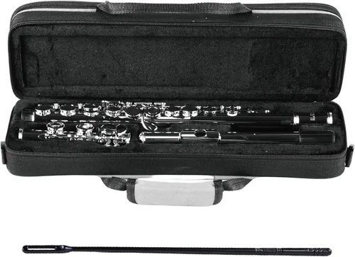 Miniatura 5 de YANASON - Flauta C con agujero cerrado de 16 teclas niquelada para principiantes, niños, estudiantes con estuche de transporte, soporte de metal