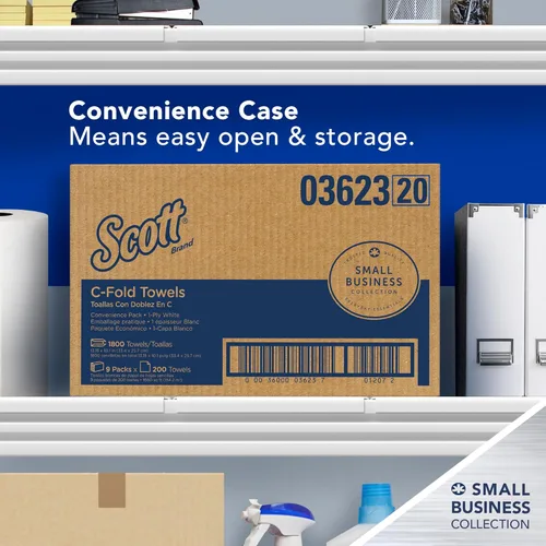 Miniatura 7 de Scott Professional Scott® Toallas de papel plegadas en C, a granel (03623), con Absorbency Pockets™, color blanco