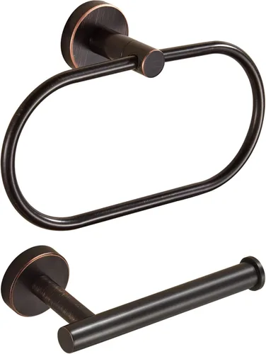 Soporte de papel higiénico de bronce, soporte para toallas de mano, juego de soporte de toalla frotado con aceite, soporte de rollo de papel