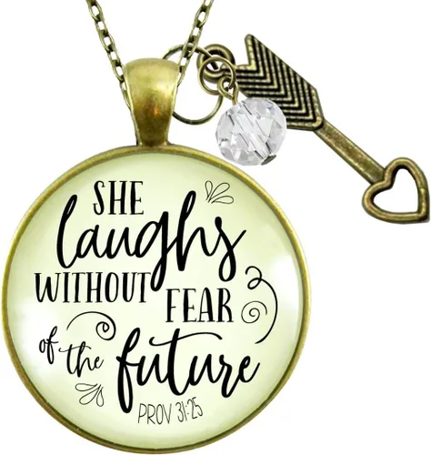 Miniatura 48 de Gutsy Goodness Collar inspirado en la mujer de la fe, colgante hecho a mano con mensaje de esperanza