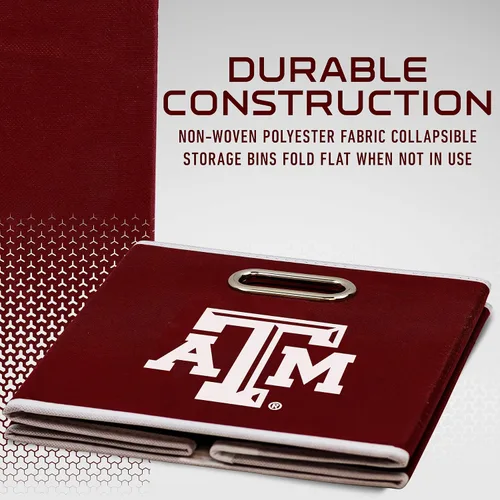 Miniatura 4 de Franklin Sports Cubos de almacenamiento de tela del equipo universitario de la NCAA hechos para adaptarse a organizadores de almacenamiento