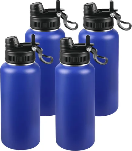 Miniatura 102 de Botella de agua aislada de 22 onzas, tapa 2 en 1 a prueba de fugas (sorbo/pajilla) + asa, botella de acero inoxidable para deportes, viajes, trabajo