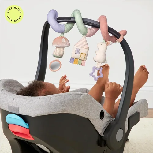 Miniatura 7 de Itzy Ritzy Juguete de actividad en espiral para asiento de automóvil y cochecito – Juguetes para cochecito y asiento de automóvil para edades de 0