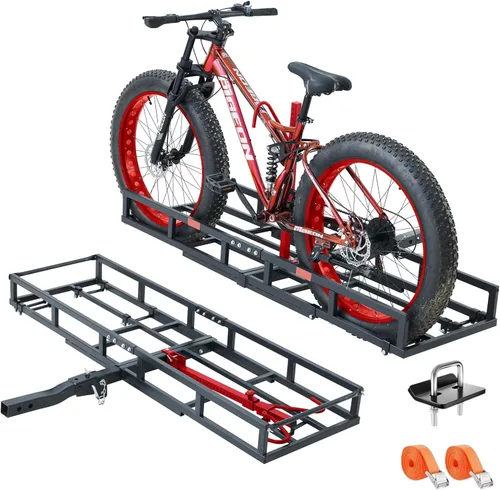 Miniatura 9 de Soporte para bicicleta de montaje en enganche para bicicleta eléctrica resistente, se adapta a 2 bicicletas eléctricas de montaña con neumáticos