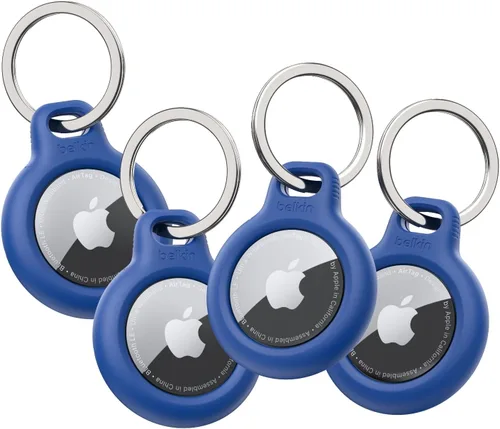 Belkin Apple AirTag - Soporte seguro con llavero – Funda duradera resistente a los arañazos con cara abierta y bordes elevados – Accesorio protector