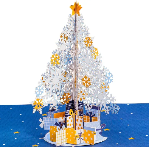 Miniatura 9 de Paper Love Tarjeta de Navidad desplegable, ramo de flores 3D con recuerdo, regalo de decoración navideña, 10 x 7 pulgadas con sobre y etiqueta