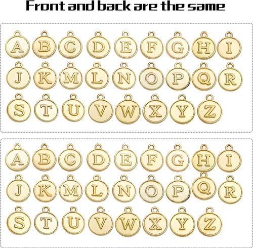 Miniatura 3 de Aylifu 156 dijes de letras del alfabeto A-Z, colgantes de letra mayúscula para collares, pulseras, joyas, manualidades, 6