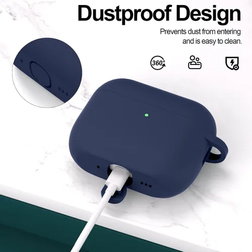 Miniatura 7 de Compatible con AirPods Pro 3, funda protectora de silicona suave con kit de limpieza de llavero para mujeres y hombres para Apple AirPods Pro de 3ª
