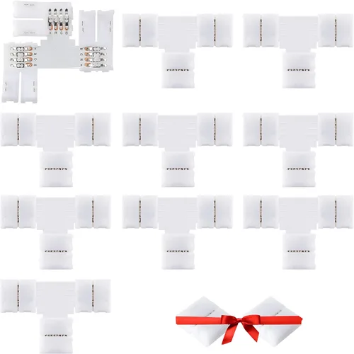 Miniatura 12 de JACKYLED Conectores de tira LED de 2 pines de 0.394 pulgadas para tiras de luces LED, kit total de 22 conectores de esquina para extensión