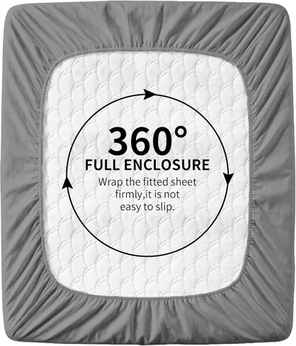 Miniatura 4 de HBHLFZ Sábana Bajera Ajustable Twin XL Solamente, Sábana Inferior Suave y Transpirable - 39"x80" Bolsillos Profundos Sábana Bajera Ajustable