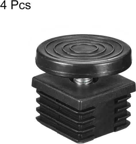 Miniatura 3 de uxcell 4 piezas de insertos para tubos cuadrados con patas niveladoras, para tubo cuadrado de 1.57 x 1.57 pulgadas, rosca M8-0.049 in de plástico