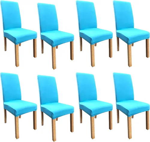 Miniatura 22 de Funda protectora de tela de elastano elástica extraíble y lavable para silla de comedor (color aguamarina, 6)