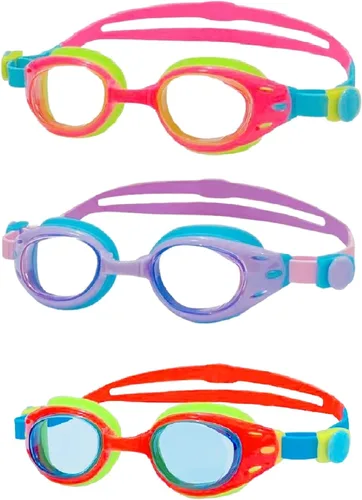 Miniatura 11 de Paquete de 3 gafas de natación para adultos y niños a partir de 6 años, sin fugas, antivaho con protección UV, con 3 fundas duras de viaje