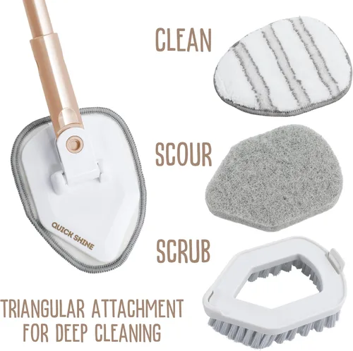 Miniatura 7 de Quick Shine Ultimate Gold Clean + Polish Mop Kit Kit de 10 piezas todo en uno con accesorios intercambiables Pulidor de piso incluido No