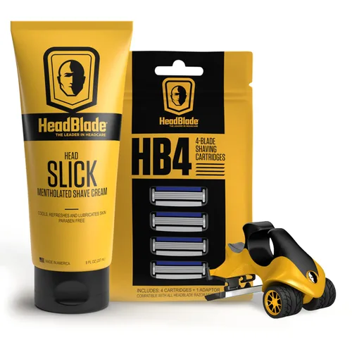 Miniatura 6 de ATX - Paquete básico de afeitado de cabeza para hombre con crema HeadSlick de 5 onzas, repuestos de cuchilla y maquinilla de afeitar