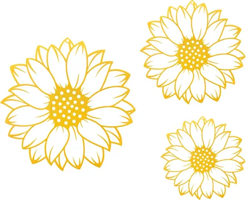 Miniatura 8 de RESACO Decoración de pared de girasol, 3 piezas, flores, arte de pared de metal, girasoles negros, decoración del hogar para baño, granja, sala