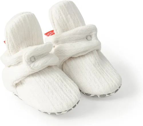 Miniatura 4 de HsdsBebe Unisex Newborn Baby Cotton Booties Non-Slip Sole for Toddler Boys Girls Infant Winter Warm Fleece Cozy Socks Shoes