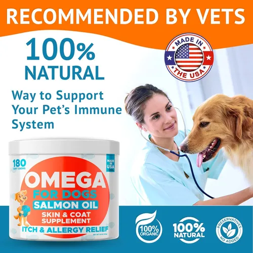 Miniatura 5 de Aceite de Pescado Omega 3 para Perros (360Ct) - Masticables para Piel y Pelo - Alivio para Piel Seca y Con Picazón + Apoyo para Alergias - Pelo