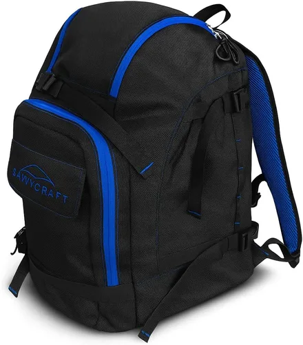 Savvycraft Bolsa para botas de esquí, mochila de esquí de 50L para botas de esquí y snowboard, cascos, guantes y accesorios, Azul, Mochila de esquí