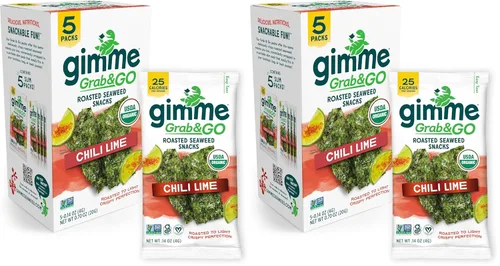 Miniatura 16 de Gimme Seaweed Grab & Go - Bocadillos de Algas Marinas Tostadas Orgánicas Premium, Sal Marina, 5 Unidades Sin Bandeja, Keto, Vegano, Sin Gluten, Gran