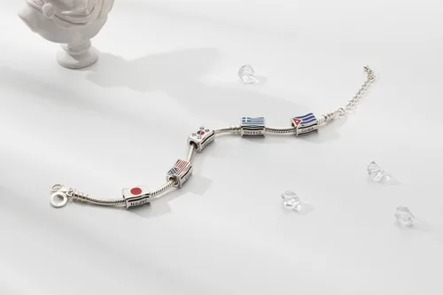 Miniatura 29 de Bolenvi Banderas Travel Country, dijes para el día de la madre, plata de ley 925 para pandora y pulseras o collares similares, joyería para mujeres