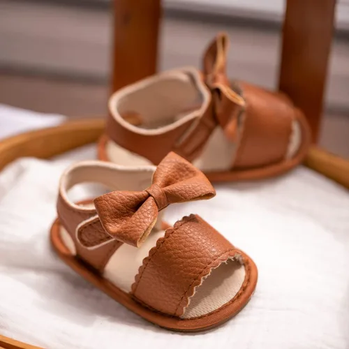 Miniatura 58 de Meckior Sandalias de verano con punta abierta y suave de piel sintética para bebés y niñas pequeñas