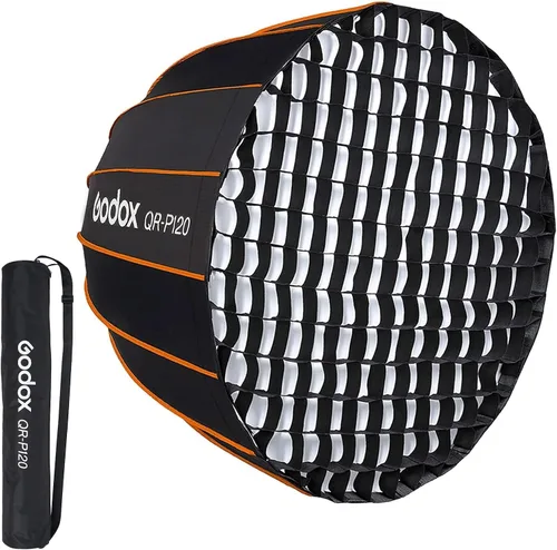 Miniatura 10 de Godox QR-P70 27.6 pulgadas 70CM portátil rápida instalación profunda parabólica profunda, con difusor frontal e interior para Godox SL-60W VL150