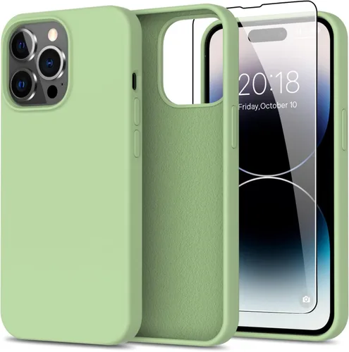 Miniatura 57 de bemal Funda para iPhone 14 Pro con protector de pantalla, silicona líquida de ajuste delgado, forro de microfibra suave, diseñada para mujeres