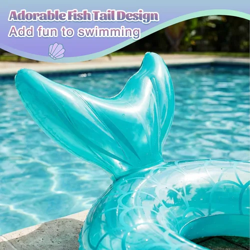Miniatura 2 de MoKo Anillo de natación inflable, lindo flotador de piscina, decoración de tubo, tubos de natación, piscina al aire libre, playa, flotadores de Azul