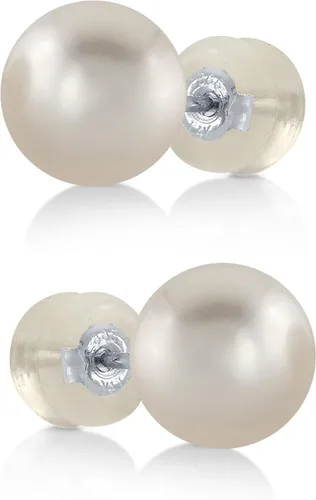 Miniatura 18 de THE PEARL SOURCE White Japanese Akoya Pearl Stud Earrings for Women – Genuine Cultured Pearls, Hypoallergenic Jewelry with Secure 14k Gold Backing
