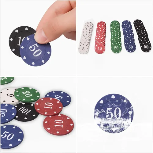 Miniatura 3 de Professional Poker Chips Set, Denomination Poker Chips with Dice Striped Pattern for Card Blackjack Games & Parties - 100 Pieces