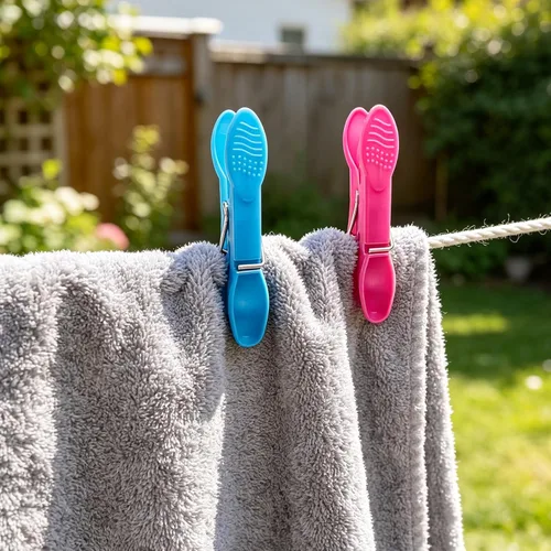 Miniatura 4 de Pinzas para ropa, paquete de 24 pinzas de plástico de colores, pinzas de ropa resistentes, clips de lavandería antideslizantes para colgar ropa