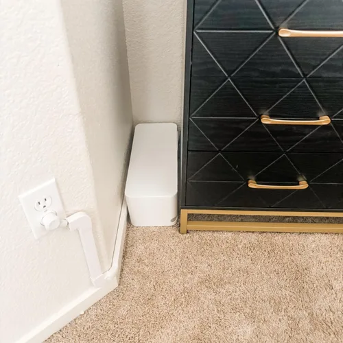 Miniatura 5 de ZhiYo Caja organizadora de cables blanca, paquete de 2 cajas organizadoras de cables, tamaño extra grande y mediano, caja oculta para ocultar