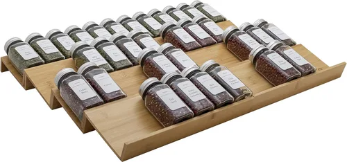 Miniatura 8 de Organizador de cajones de bambú para especias, juego de 8 piezas, 8 pulgadas o 16 pulgadas de ancho