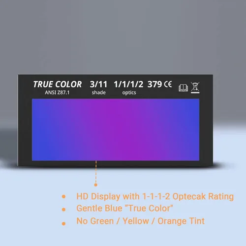 Miniatura 6 de Lente de soldadura HD de oscurecimiento automático, lente de filtro de soldadura de color verdadero de 2 x 4.25 pulgadas, con 2 piezas de repuesto