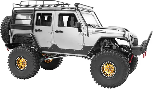 Miniatura 7 de 1/10 RC Crawler Viga de fibra de carbono 4MM CNC Metal chasis de coche Kit de cuerpo piezas para Axial SCX10 II Rock Off Road Truck (negro)