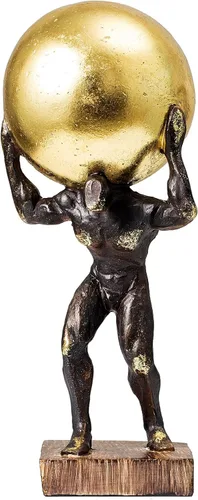 Miniatura 9 de Lukitas Atlas Sosteniendo el Mundo Estatua y Escultura, Figurina de Luchador Decoración, Escultura Levantando una Bola, Ornamento Creativo