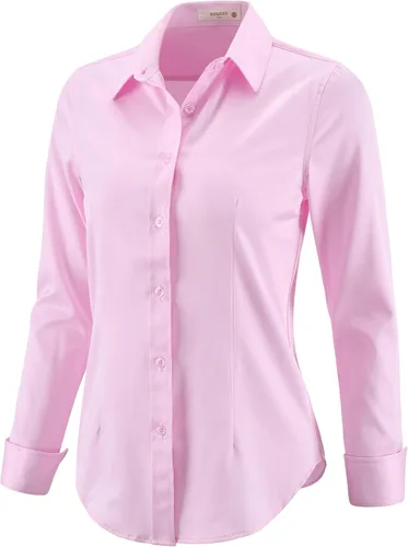 Miniatura 12 de Camisas con botones para mujer, camisas de vestir de manga larga, elásticas, sin arrugas, para el trabajo, blusas casuales de oficina