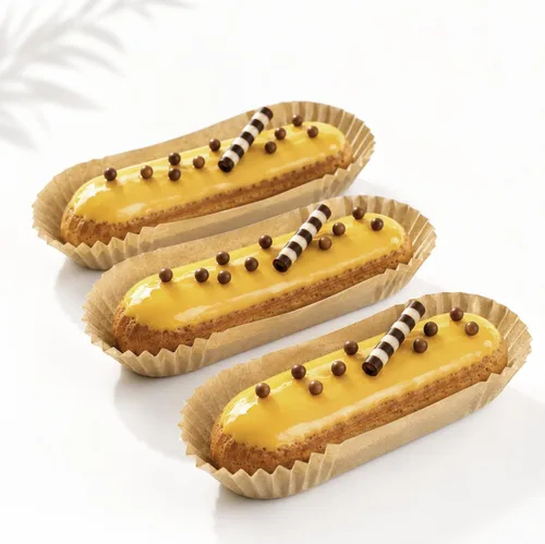 Miniatura 4 de Pastry Chef's Boutique Vasos de caramelo Eclair ovalados de papel largo - 200 piezas - Marrón