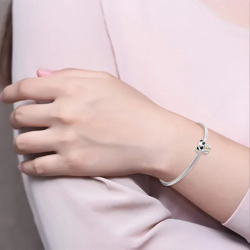 Miniatura 4 de Abalorio de plata de ley 925 con diseño de panda para pulsera Pandora regalo para mujer e hija