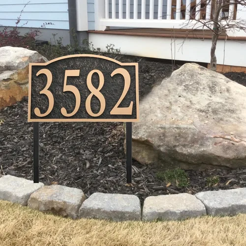 Miniatura 7 de Address Sign Lawn Mounted - Custom House Number Plaque Sign,Address Numbers for Outside House,Yard,Garden,Grass,Ground,Drive Way,Lawn,12'' x 8