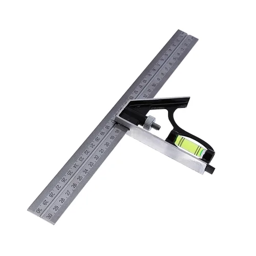 Miniatura 5 de Kit de combinación de reglas, herramienta de medición combinada de corte y perforación Cuerpo de metal para carpintería, carpintería, maquinistas