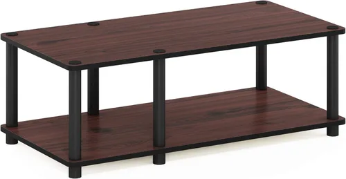 Miniatura 10 de Furinno Turn-N-Tube Soporte de TV, centro de entretenimiento de esquina de 3 niveles con estantes abiertos, consola de TV sin herramientas para TV
