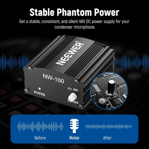 Miniatura 5 de Kit de alimentación Neewer 48 V Phantom Power de 1 canal