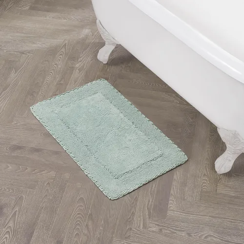 Laura Ashley Ruffle tapete para baño de algodón de 17 x 24 pulgadas