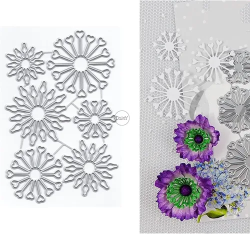 Miniatura 6 de DzIxY Troqueles de corte de metal de seis pétalos, flores, para hacer tarjetas, papel de gofrado, juegos de troqueles, álbum, plantillas