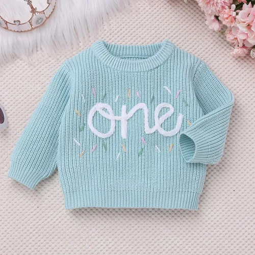 Miniatura 93 de Suéter de primer cumpleaños para bebés y niñas de un año de edad, sesión de fotos, otoño e invierno